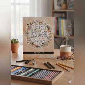 Faith Hope Love Coloring Book - Multicolor